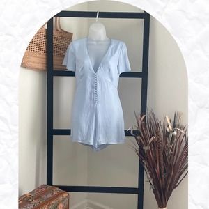 Women's XS Romper Urban Outfitters Kimchi Blue - Blue Satin Romper